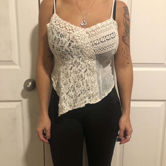 Charlotte Russe Tops - Charlotte Russe Medium Gray and Off White Knit Tank Top